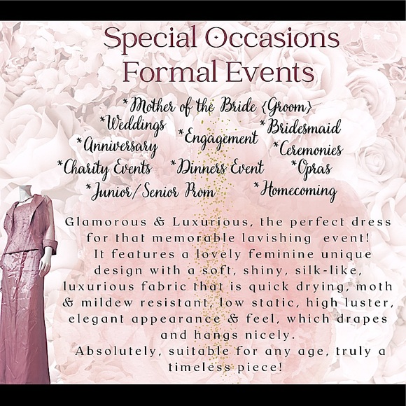 🆕2pc Elegant RoseGold Formal Dress w/Fine Jacket - Picture 11 of 16